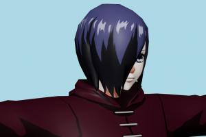Touka Kirishima Tokyo-Ghoul, girl, female, woman, people, human, xna, characters, rigged